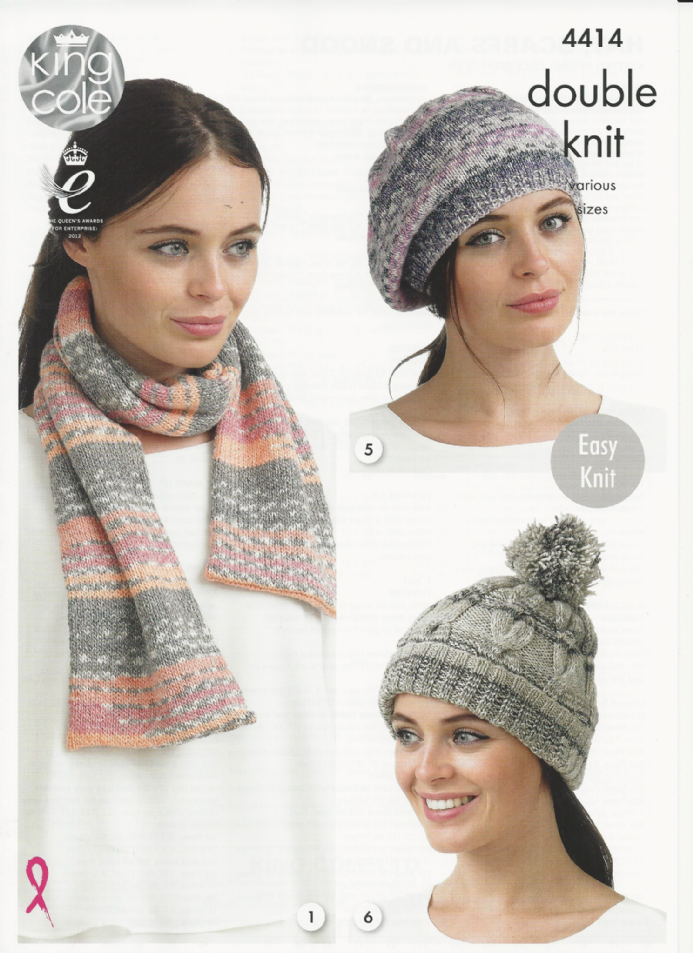 King Cole Ladies & Girls Hats,Scarves & Snoods DK 4414 - Click Image to Close